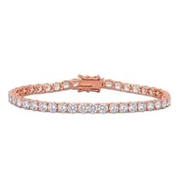 Julianna B Rose Plated Sterling Silver Cubic Zirconia Tennis Bracelet
