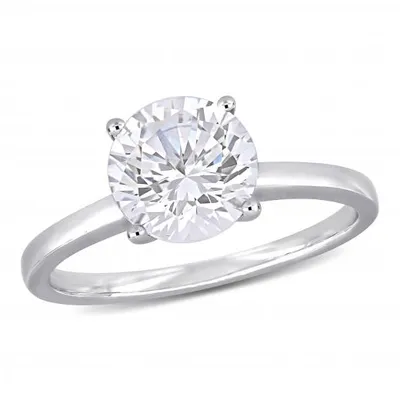 Julianna B 10K White Gold Created White Sapphire Solitaire Engagement Ring