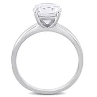 Julianna B 10K White Gold Created White Sapphire Solitaire Engagement Ring