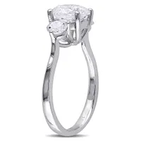 Julianna B Sterling Silver Cubic Zirconia Three-Stone Engagement Ring