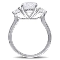 Julianna B Sterling Silver Cubic Zirconia Three-Stone Engagement Ring