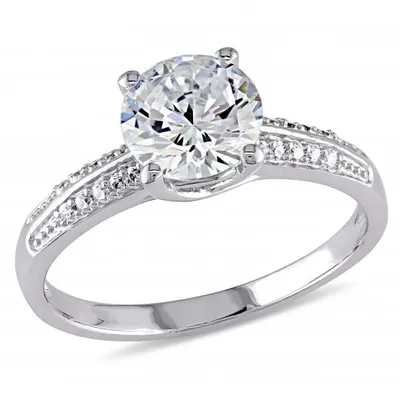 Julianna B Sterling Silver Cubic Zirconia Engagement Ring