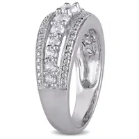 Julianna B Sterling Silver Created White Sapphire Graduated Ring