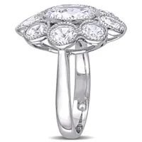 Julianna B 10K White Gold Created White Sapphire Floral Ring