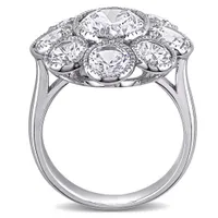 Julianna B 10K White Gold Created White Sapphire Floral Ring