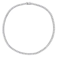 Julianna B Sterling Silver Created White Sapphire 17" Necklace