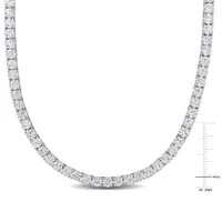 Julianna B Sterling Silver Created White Sapphire 17" Necklace