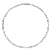 Julianna B Sterling Silver Cubic Zirconia Tennis Necklace