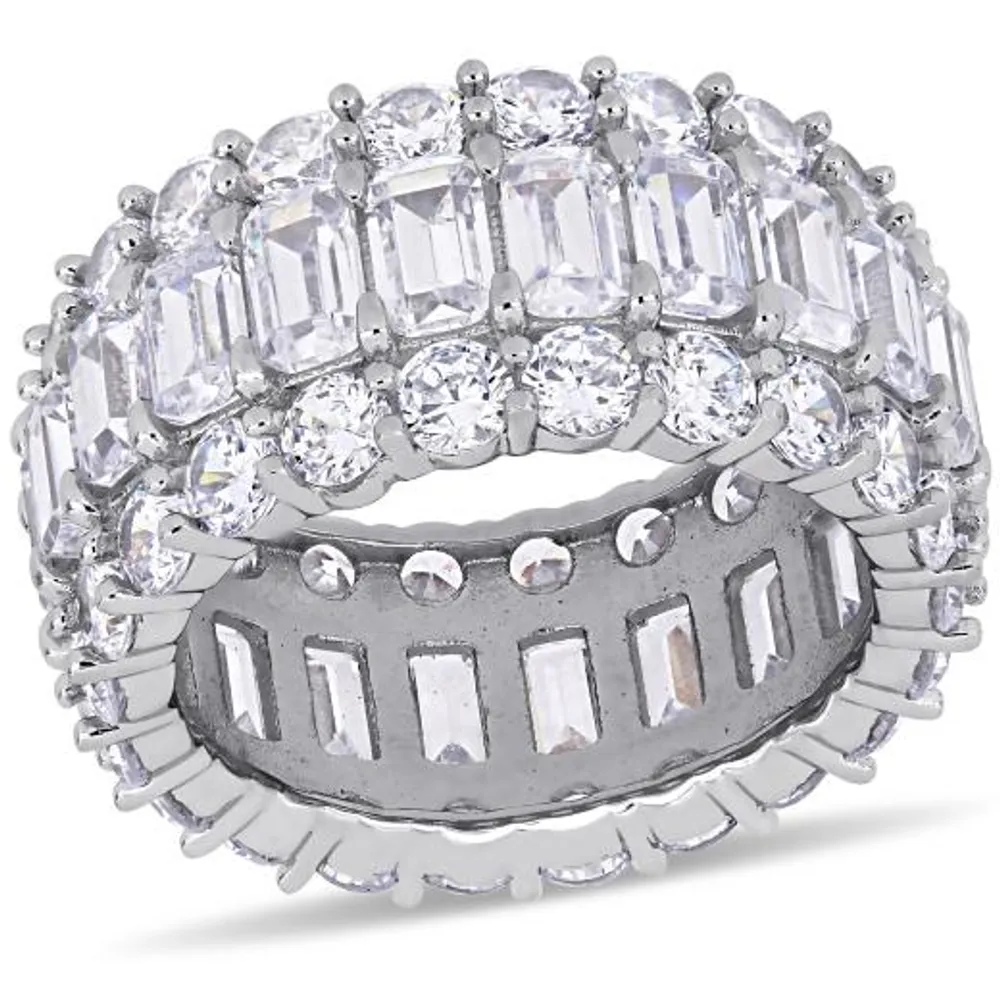 Julianna B Sterling Silver Cubic Zirconia Multi-Row Full Eternity Ring