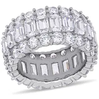 Julianna B Sterling Silver Cubic Zirconia Multi-Row Full Eternity Ring