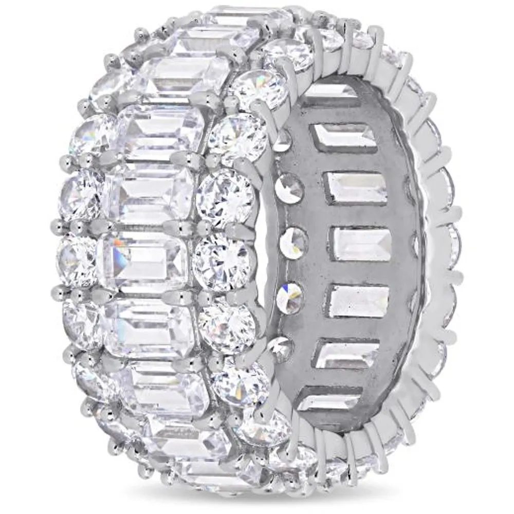 Julianna B Sterling Silver Cubic Zirconia Multi-Row Full Eternity Ring