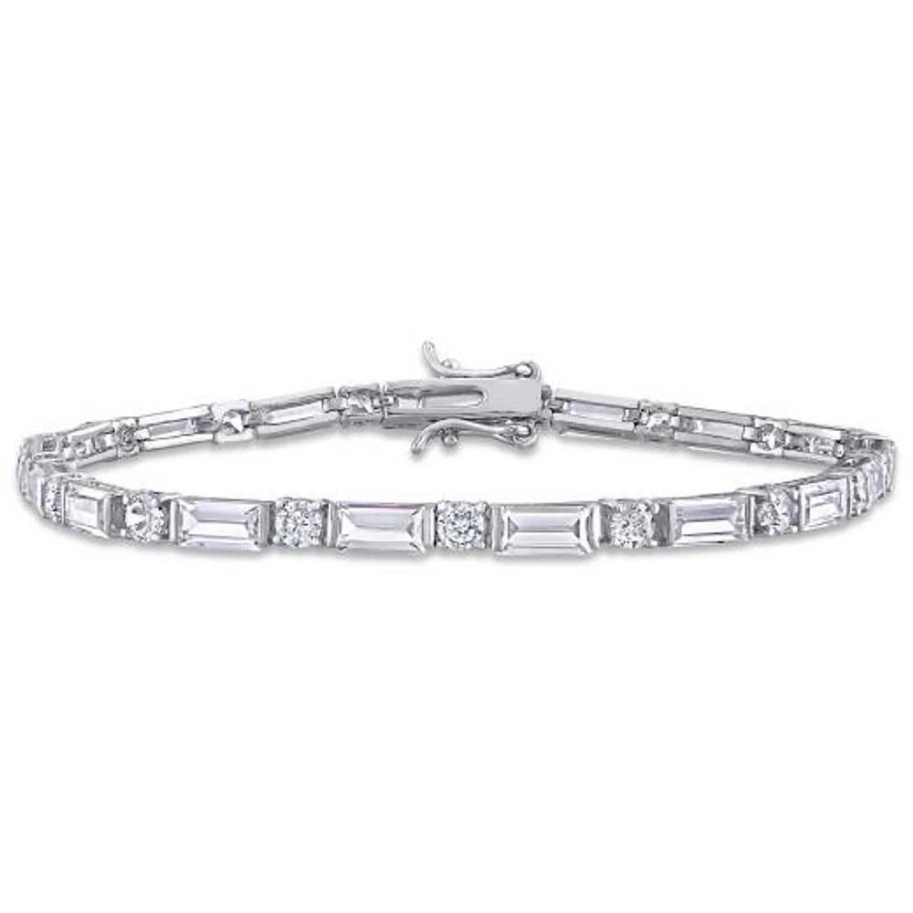 Julianna B Sterling Silver White Cubic Zirconia Tennis Bracelet