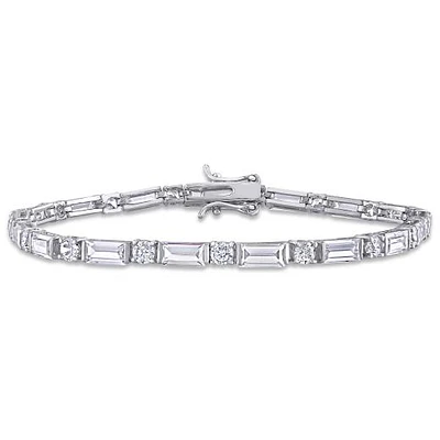 Julianna B Sterling Silver White Cubic Zirconia Tennis Bracelet