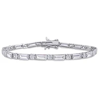 Julianna B Sterling Silver White Cubic Zirconia Tennis Bracelet