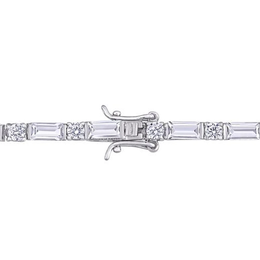 Julianna B Sterling Silver White Cubic Zirconia Tennis Bracelet
