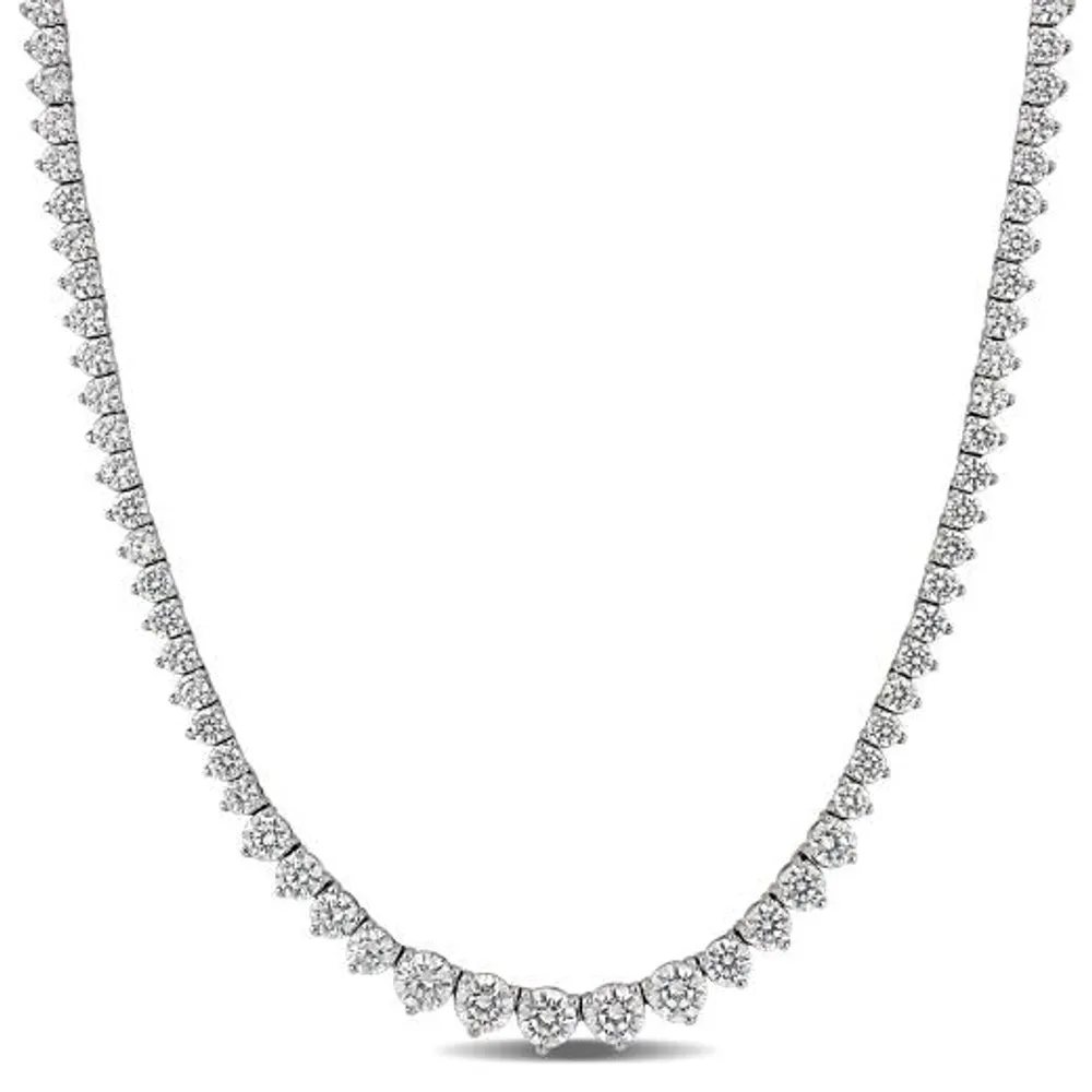 Sterling Silver Cubic Zirconia Tennis Necklace