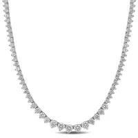 Sterling Silver Cubic Zirconia Tennis Necklace