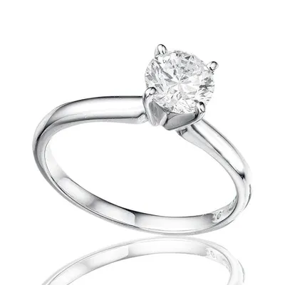 14K White Gold Melody Solitaire Ring 1.00CT I2I3/IJ