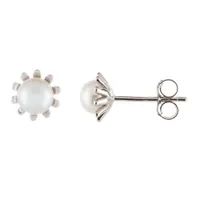 Sterling Silver 6-7mm Pearl Stud Earrings