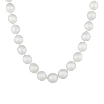 Sterling Silver 10-12mm White South Sea Pearl Necklace