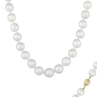 Sterling Silver 10-12mm White South Sea Pearl Necklace