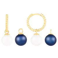 14K Gold Interchangeable 8mm Freshwater Pearl Earrings