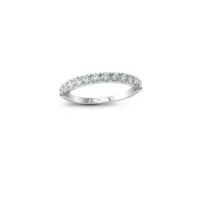 14K White Gold Size 6 0.15CTW Diamond Band