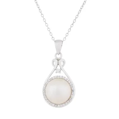 Sterling Silver 10-11mm Pearl Pendant