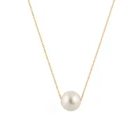 14K Yellow Gold 10-11mm Freshwater Pearl Slider Pendant