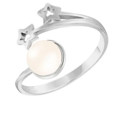 Sterling Silver Star Shaped 6-7mm Pearl Ring