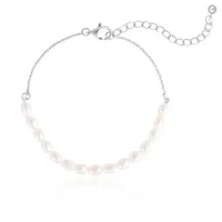 Sterling Silver 4-5mm Freshwater Pearl Bracelet