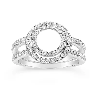 14K White Gold 0.50CTW Round Wrap Ring