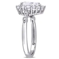 Julianna B 10K White Gold Created White Sapphire & Diamond Ring