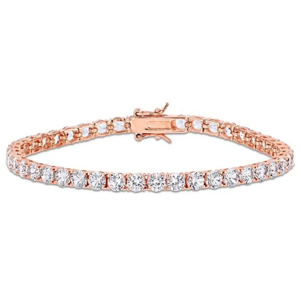 Julianna B Sterling Silver Created White Sapphire 7.25" Bracelet