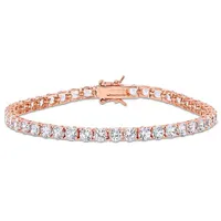 Julianna B Sterling Silver Created White Sapphire 7.25" Bracelet