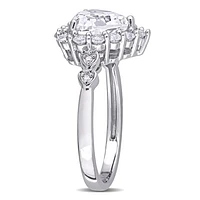 Julianna B 10K White Gold Created White Sapphire & Diamond Accent Ring