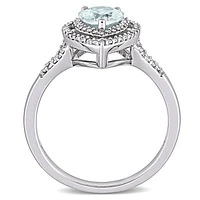 Julianna B 14K White Gold Aquamarine & 0.25CTW Diamond Ring