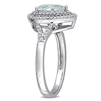 Julianna B 14K White Gold Aquamarine & 0.25CTW Diamond Ring