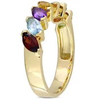 Julianna B Sterling Silver Multi-Gemstone Marquise Ring