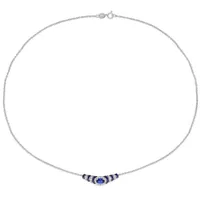 Julianna B Sterling Silver Created Blue & Created White Sapphire Necklace