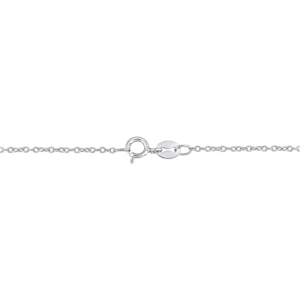 Julianna B Sterling Silver Created Blue & Created White Sapphire Necklace