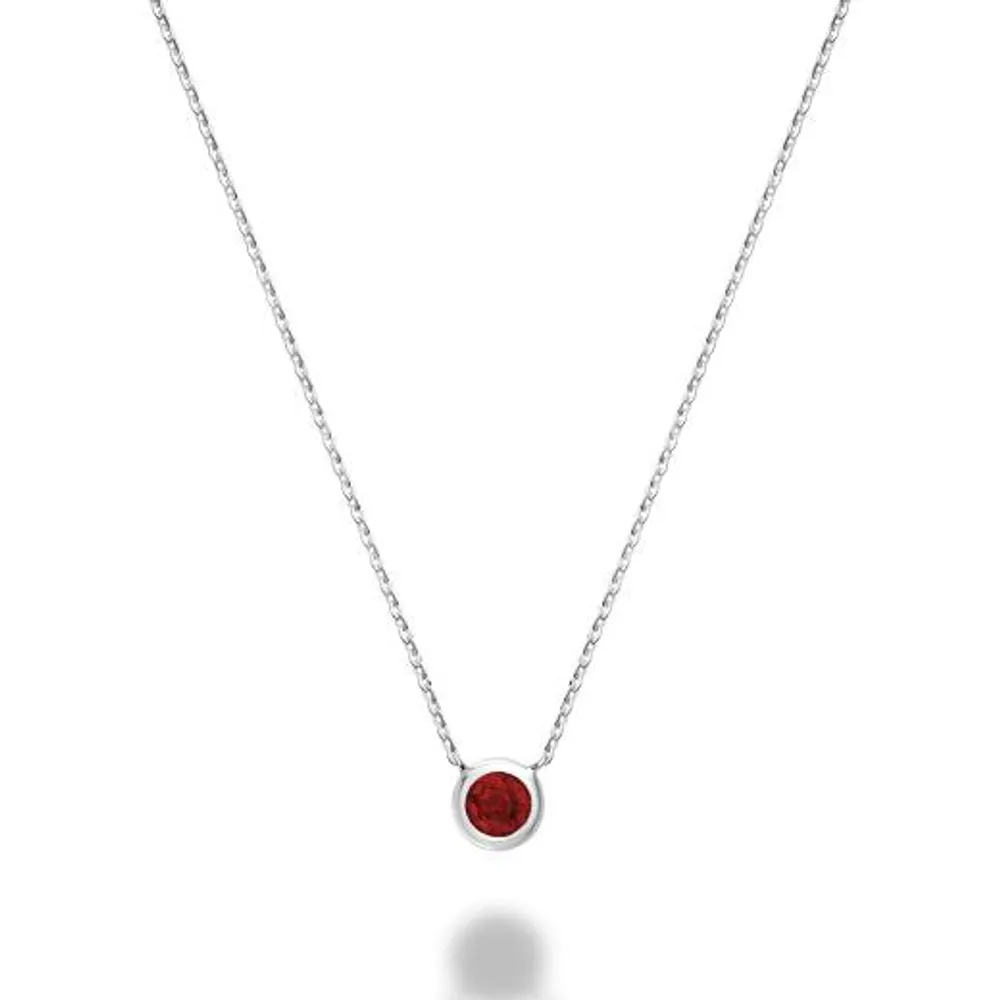 Les Bijoux 10K Gold Bezel Set Ruby Necklace