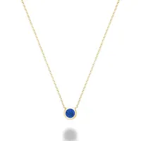 Les Bijoux 10k Yellow Gold Bezel Set Blue Sapphire Necklace