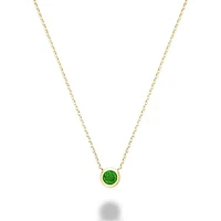 Les Bijoux 10k Yellow Gold Bezel Set Emerald Necklace