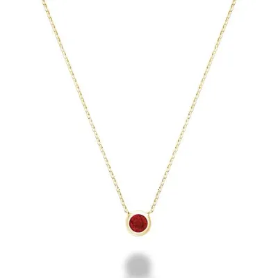 Les Bijoux 10K Yellow Gold Bezel Set Ruby Necklace