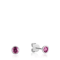 Les Bijoux 10K White Gold Bezel Set Pink Topaz Earrings