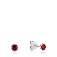 Les Bijoux 10K White Gold Bezel Set Ruby Earrings