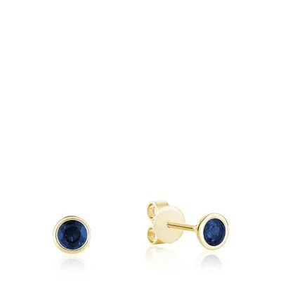 Les Bijoux 10K Yellow Gold Bezel Set Sapphire Earrings