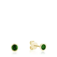 Les Bijoux 10K Gold Bezel Set Emerald Earrings