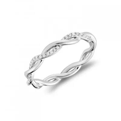 Les Bijoux 10K Gold 0.10CTW Diamond Twisted Ring